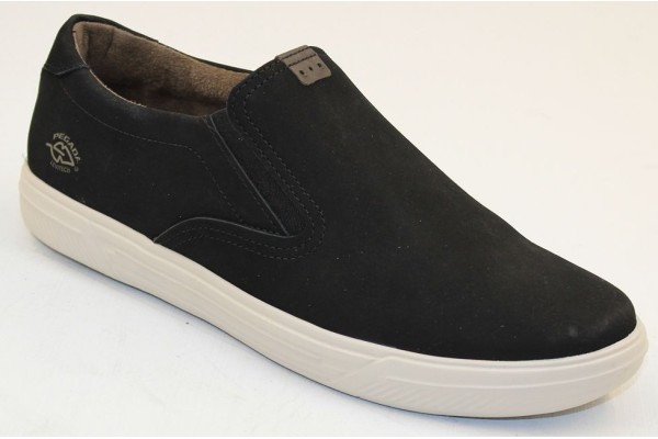 Pánske poltopánky mokasíny PE/110402-10 PRETO  (43)